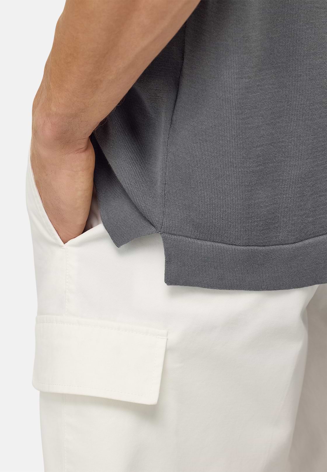 T-Shirt Di Maglia In Cotone Pima, Carbone, hi-res