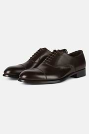 Scarpe Modello Oxford In Pelle, Marrone, hi-res