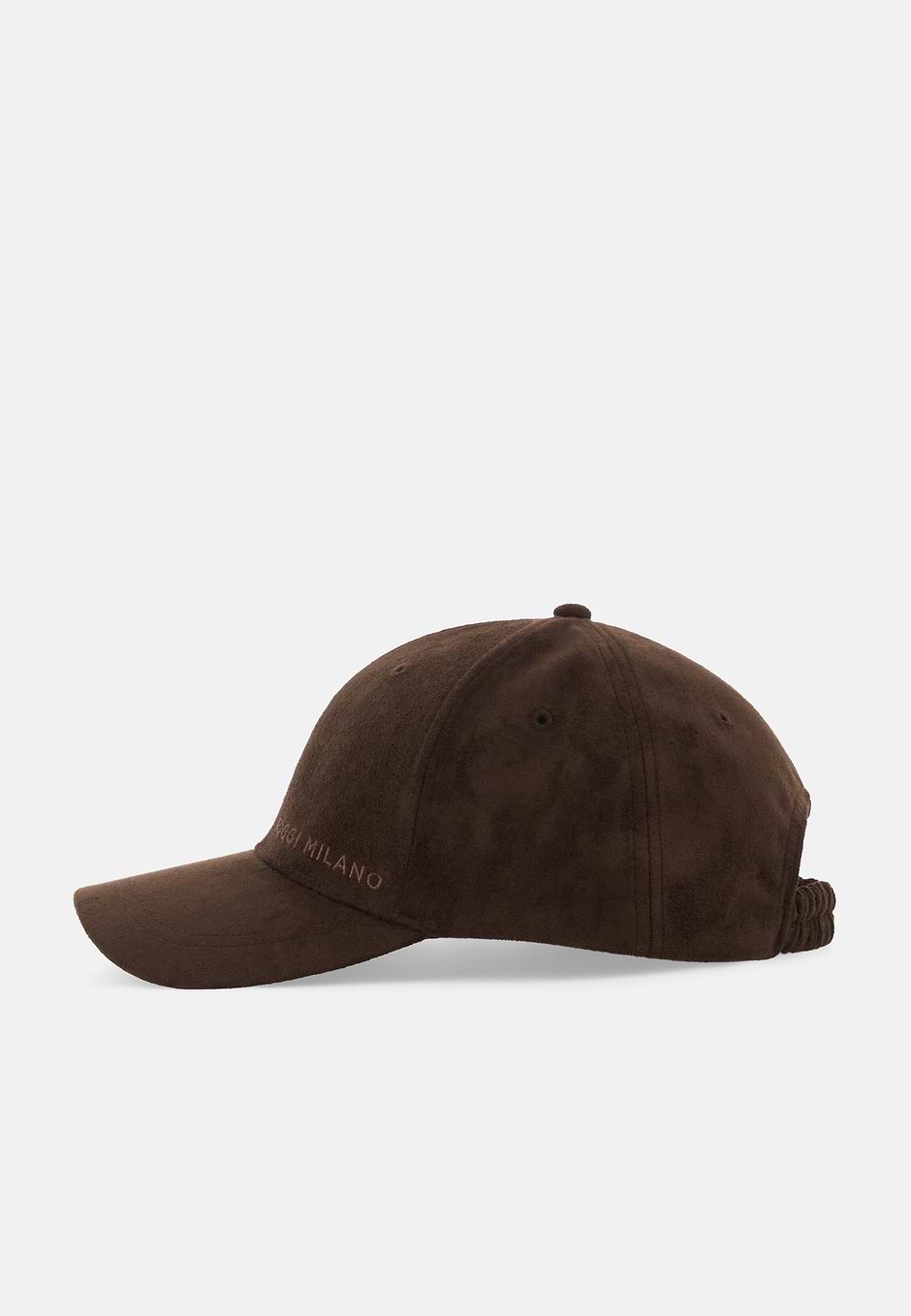 Kappe mit Schirm aus Veloursleder-Optik, Dunkelbraun, hi-res