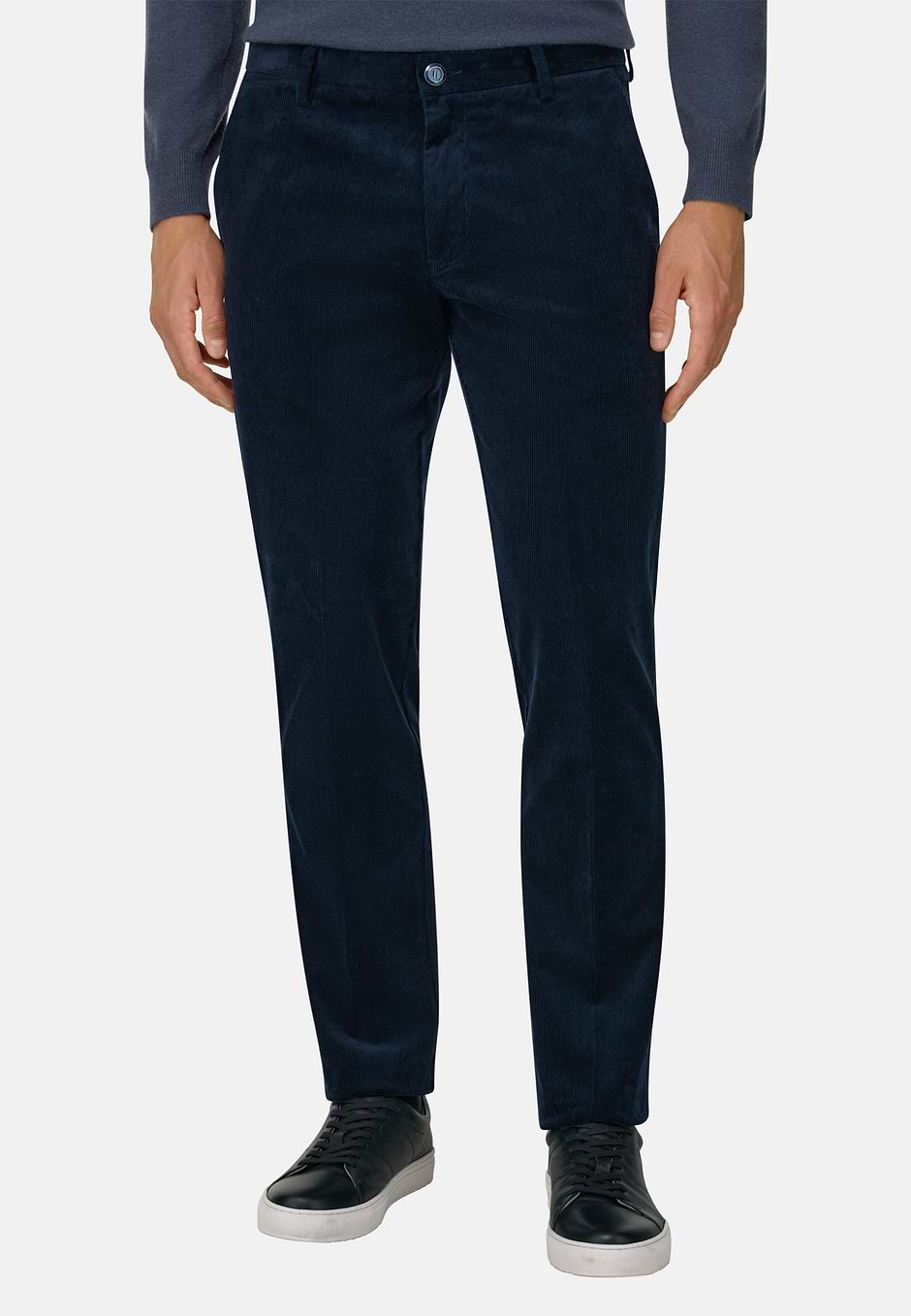 Pantalones de Terciopelo Elástico, Azul  Marino, hi-res