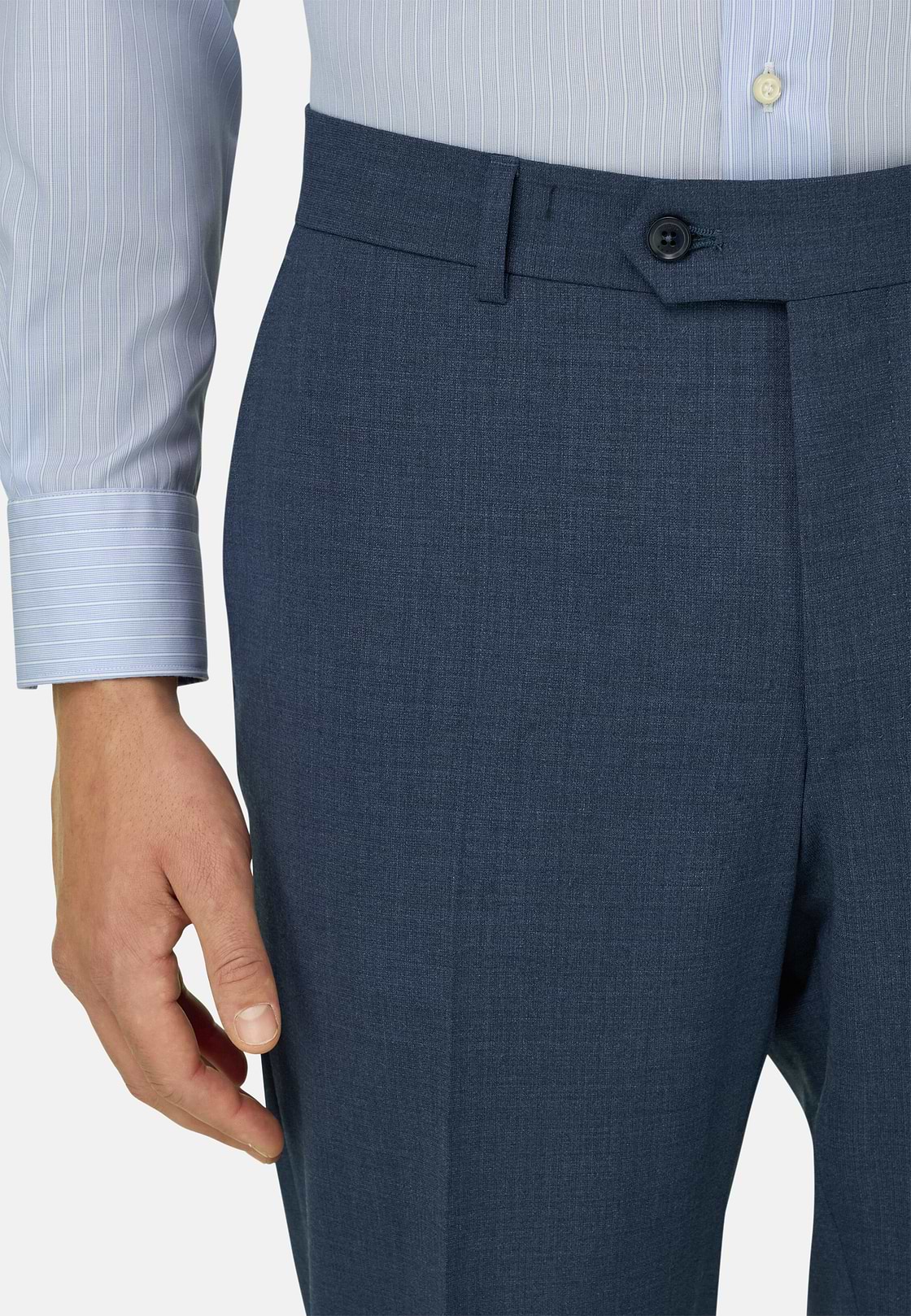 B Aria Pure Wool Trousers, Blue, hi-res, 4
