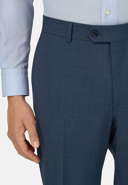 B Aria Pure Wool Trousers, Blue, hi-res