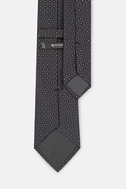 Tie Jacquard Micro Patterned Silk, Grey, thumb, 3