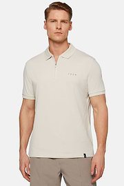 High-Performance Piqué Polo Shirt, Sand, hi-res