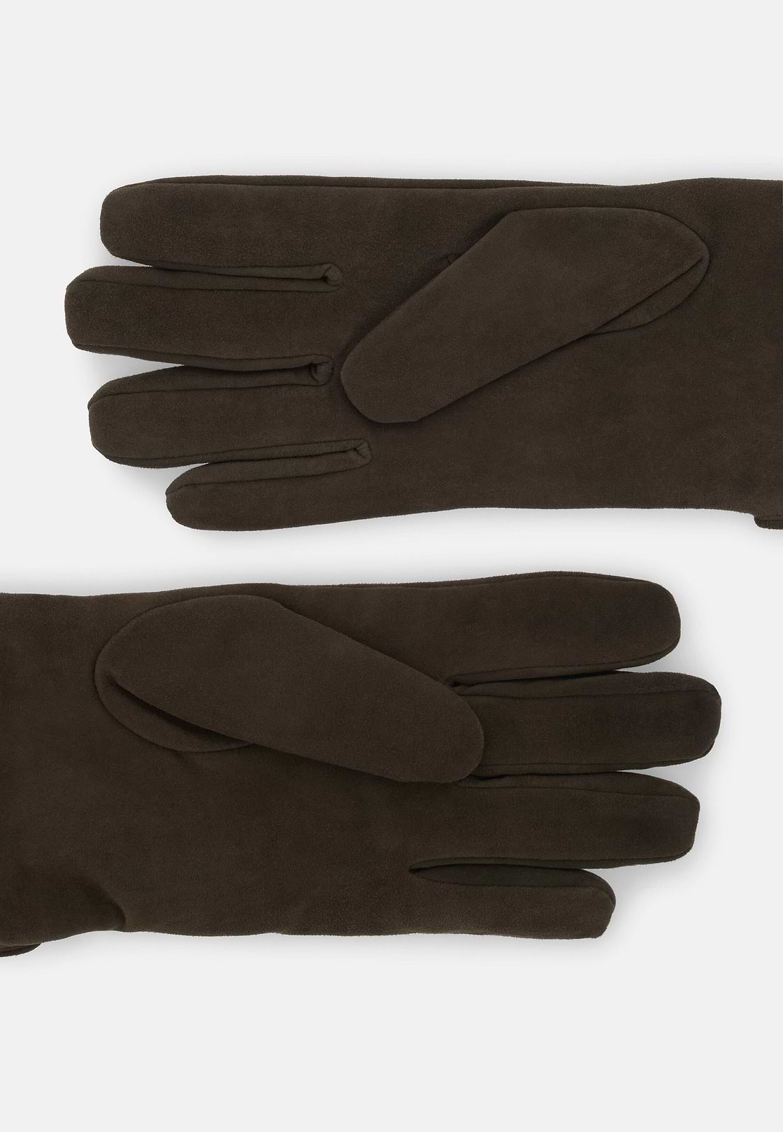 Suede Leather Gloves, Dark brown, hi-res, 2