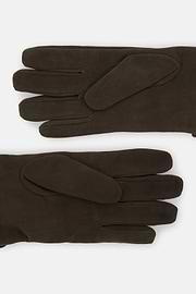 Suede Leather Gloves, Dark brown, thumb, 2