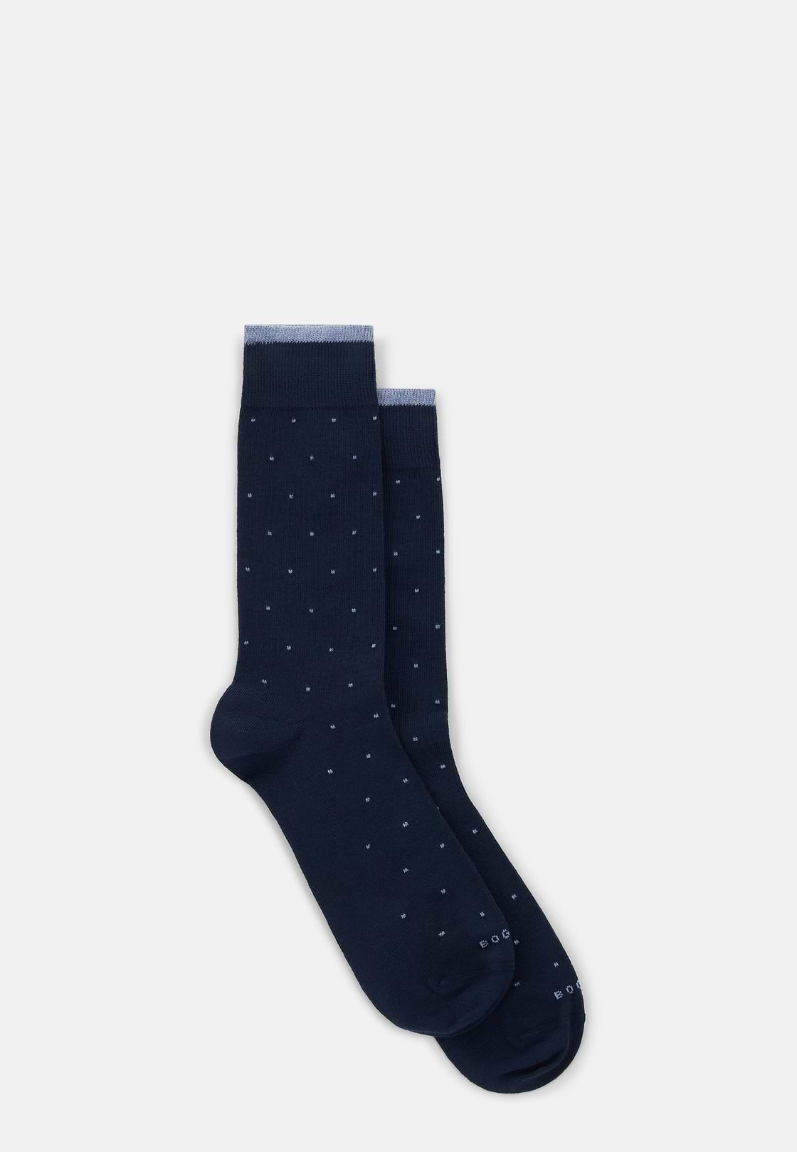 Short Socks Polka Dot Cotton Blend, Navy blue, hi-res, 2