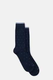 Short Socks Polka Dot Cotton Blend, Navy blue, thumb, 2