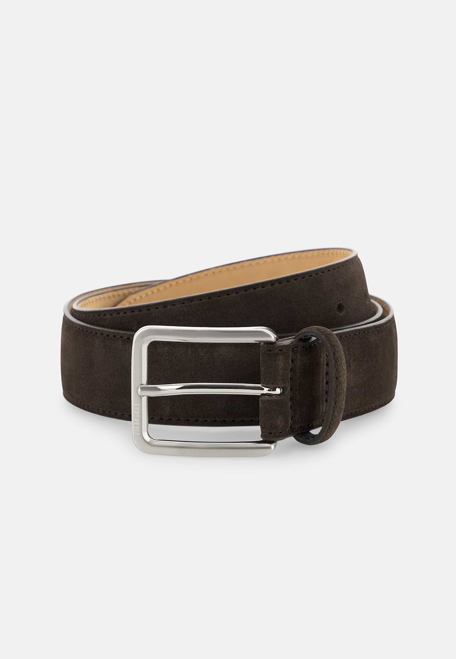 Suede Belt, Dark brown, hi-res