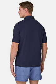 Polo Shirt In Stretch Supima Cotton, Navy blue, hi-res