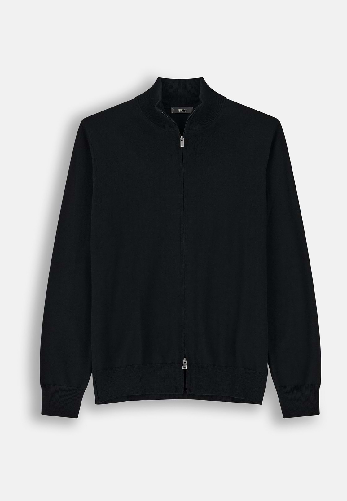 Full-Zip-Pullover aus extrafeiner Merinowolle, Schwarz, hi-res, 5