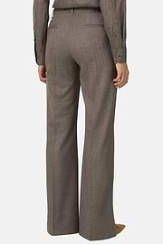 Wool Wide-Leg Trousers, Taupe, thumb, 4