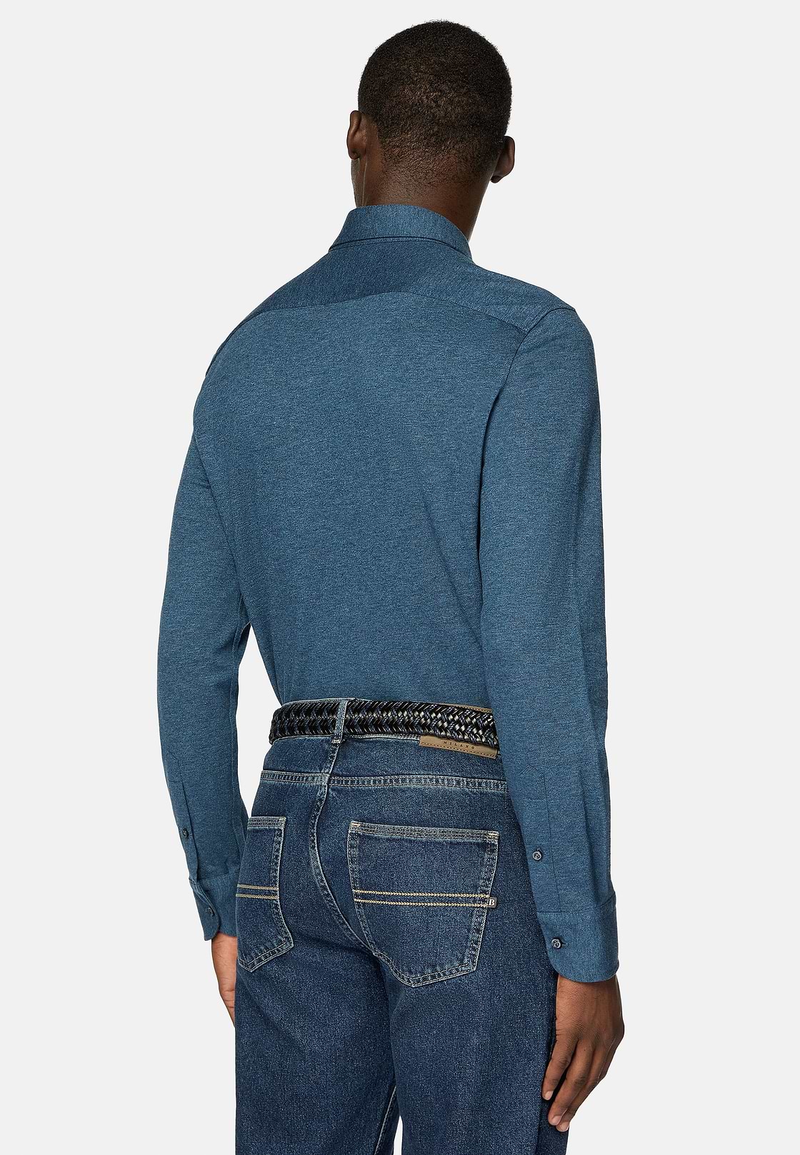 Polo Chemise En Piqué Regular Fit, Bleu, hi-res