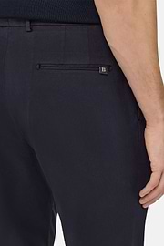 Stretch Cotton/Tencel Trousers, Navy blue, hi-res