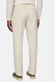 Stretch Cotton Trousers, Cream, hi-res