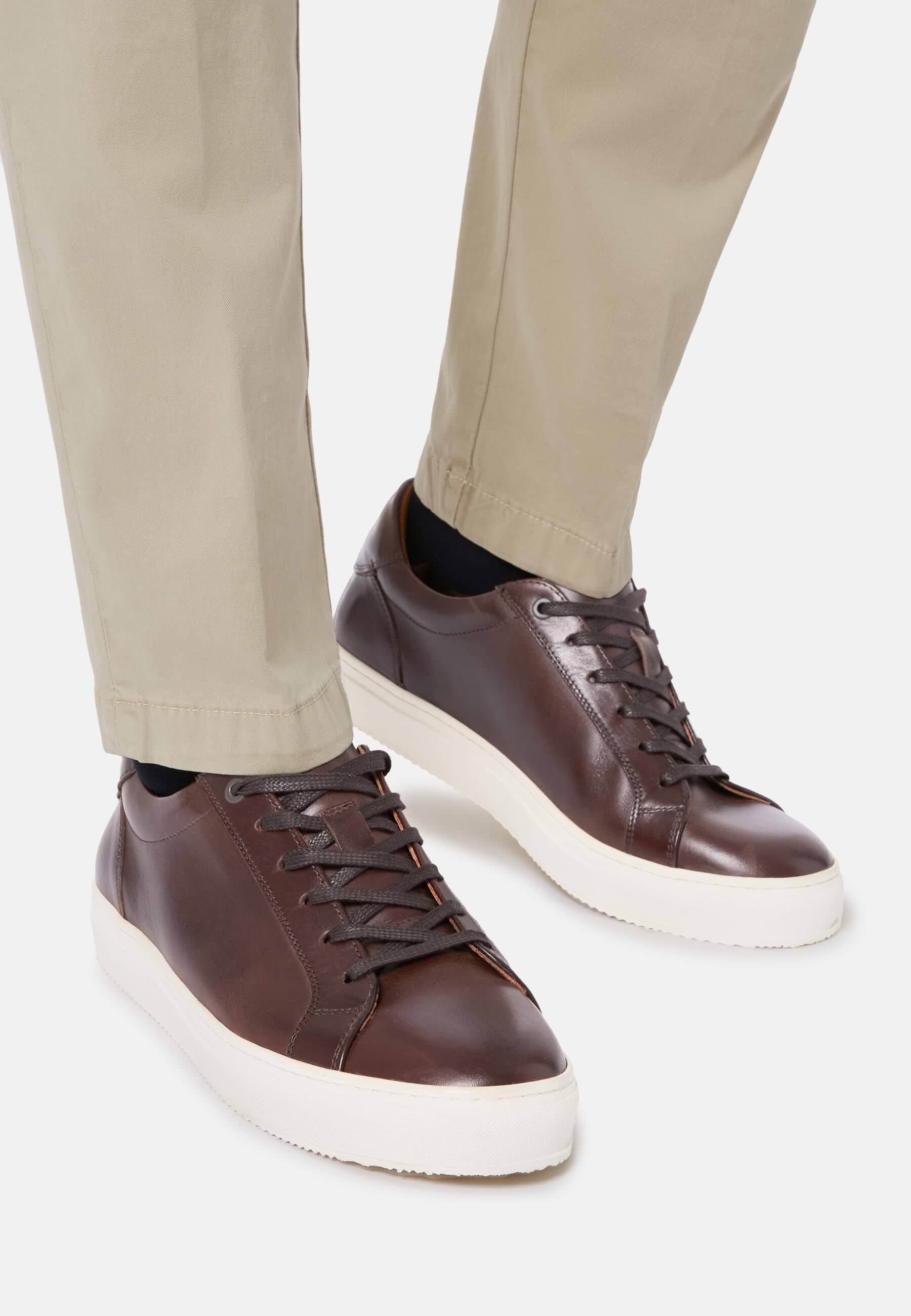 BrownLeatherTrainers shoes - Image 3