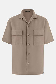 Linen Camp Overshirt, Taupe, thumb, 6