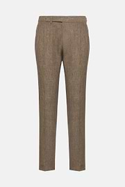 Pantalon En Pur Lin, Taupe, hi-res