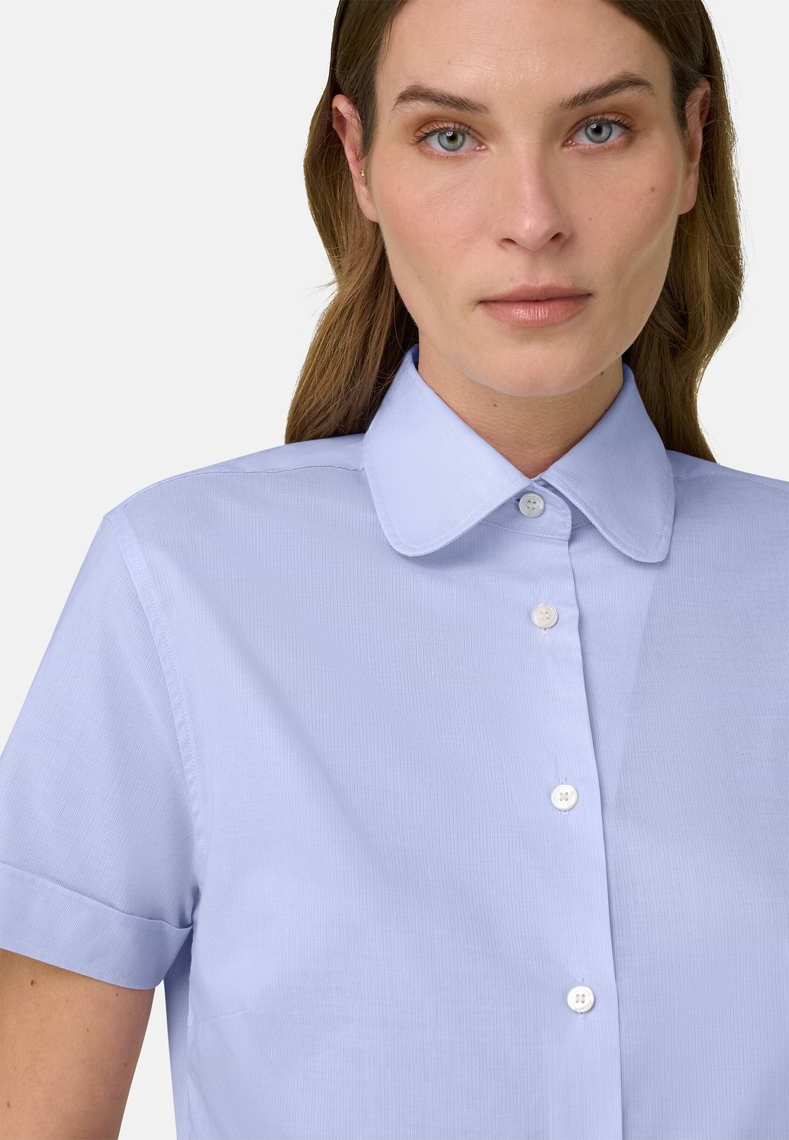 Camicia A Righe In Cotone Regular Fit, Azzurro, hi-res, 4