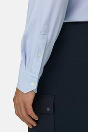 Shirt Micro Patterned Stretch Nylon Slim Fit B Tech, Light Blue, thumb, 4