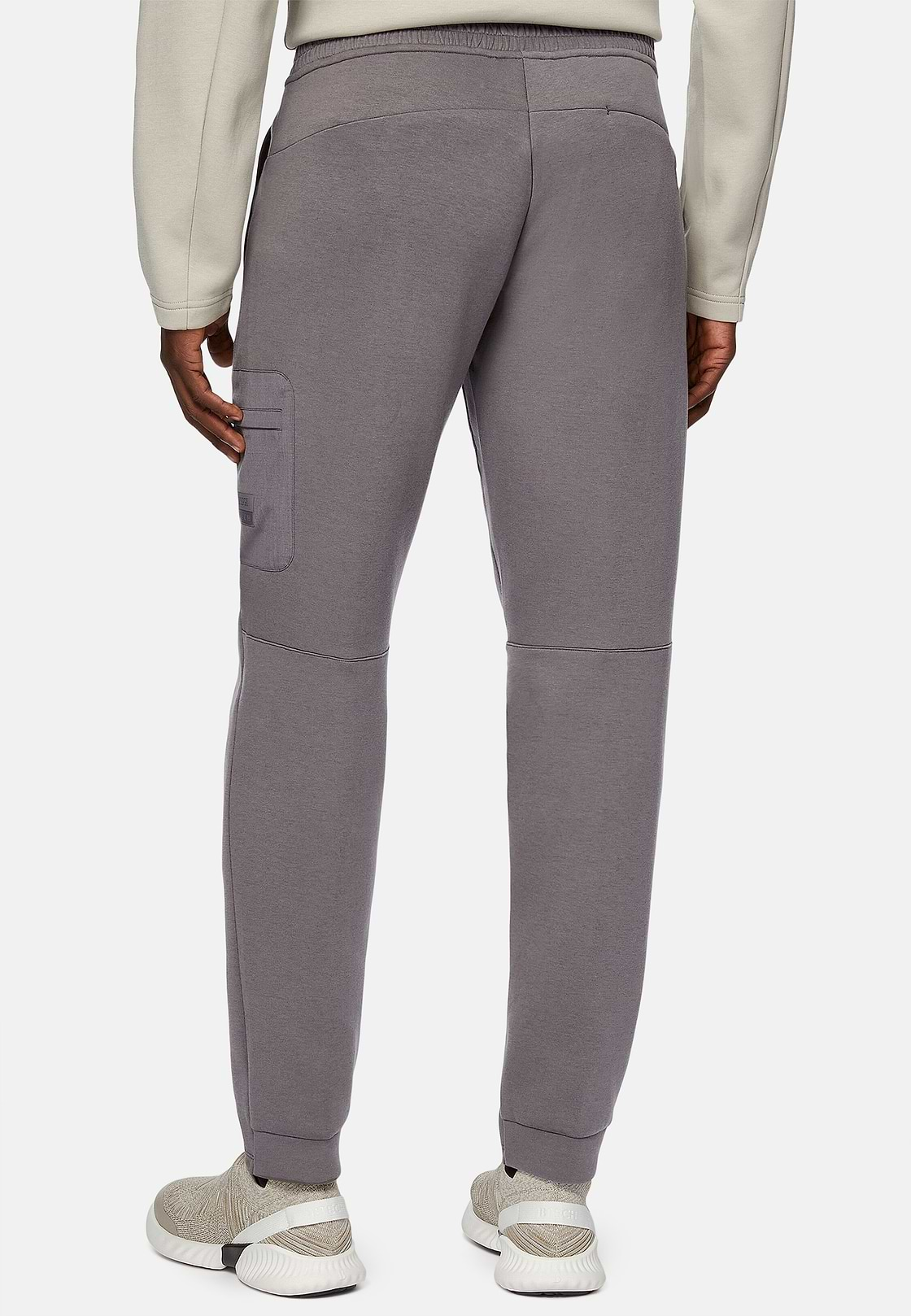 Pantaloni In Light Scuba Misto Cotone, Grigio scuro, hi-res