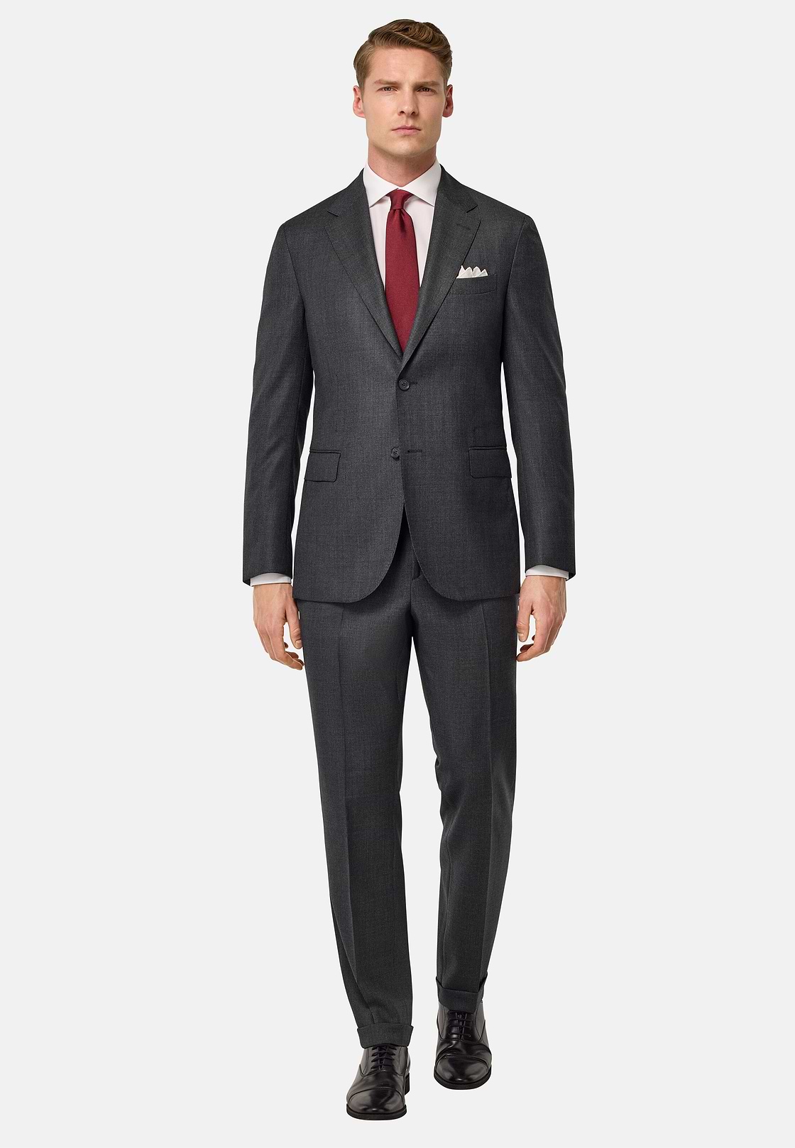 Pure Wool Bird's Eye Jacket, Medium grey, hi-res