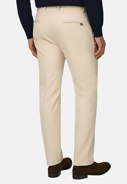 Pantalones de Algodón Tencel® Modal Elástico, BLANQUECINO, hi-res