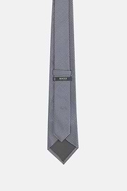 Houndstooth Silk Formal Tie, Navy blue, thumb, 3
