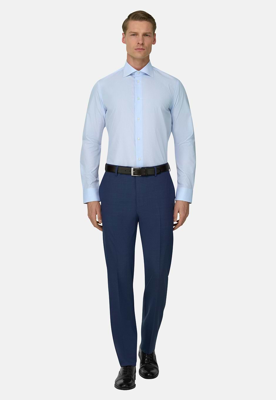 Hemd Aus Baumwolle Slim Fit, Hellblau, hi-res