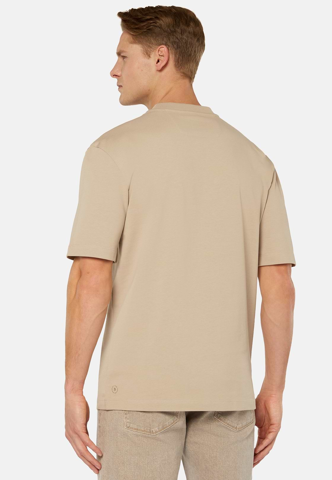 Organic Cotton Blend T-Shirt, Beige, hi-res