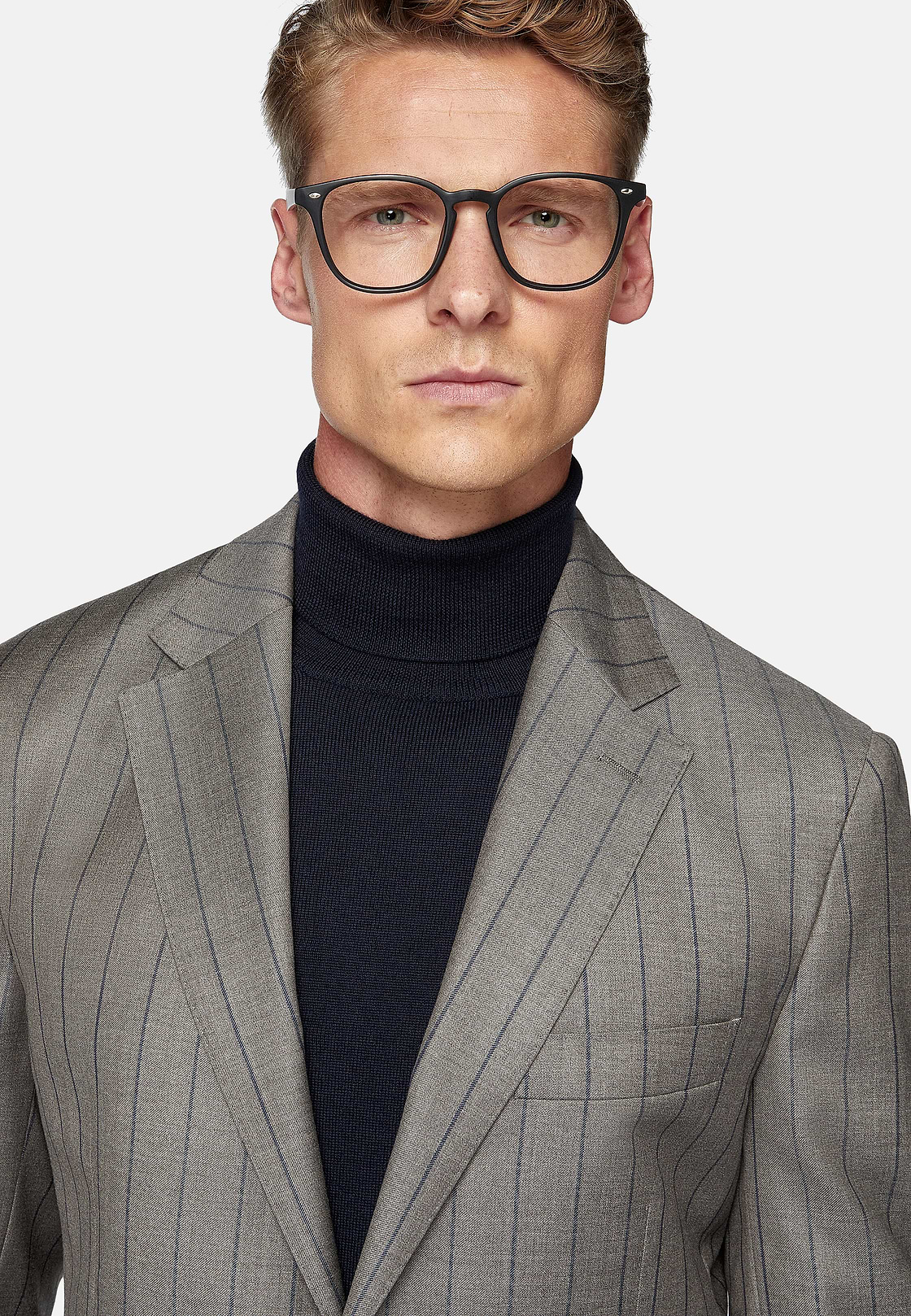 Dove Grey Pinstripe Pure Wool Suit, Taupe, hi-res