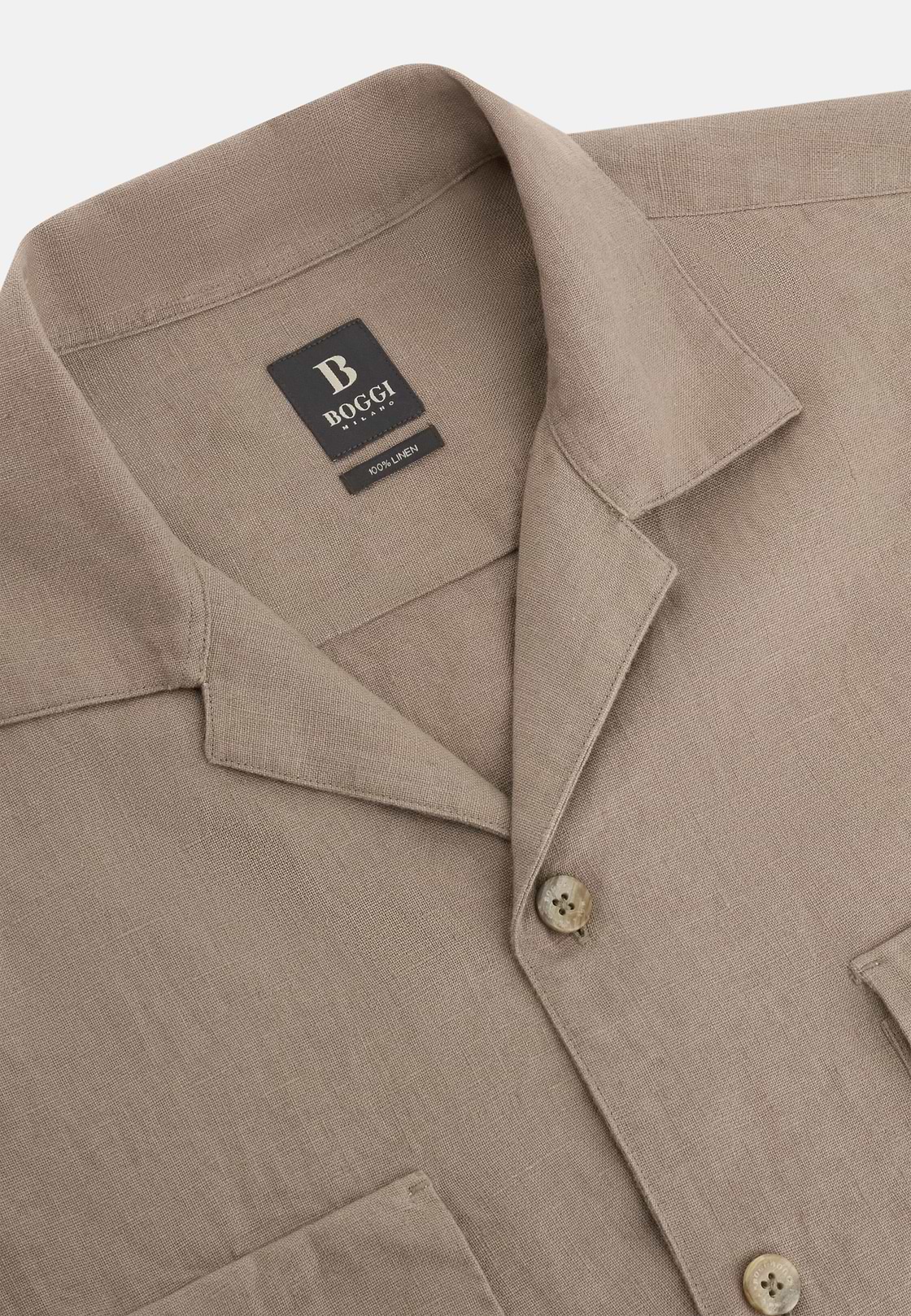 Linen Camp Overshirt, Taupe, hi-res, 5