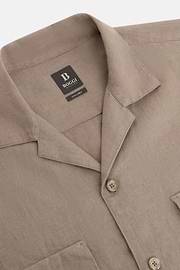 Linen Camp Overshirt, Taupe, thumb, 5