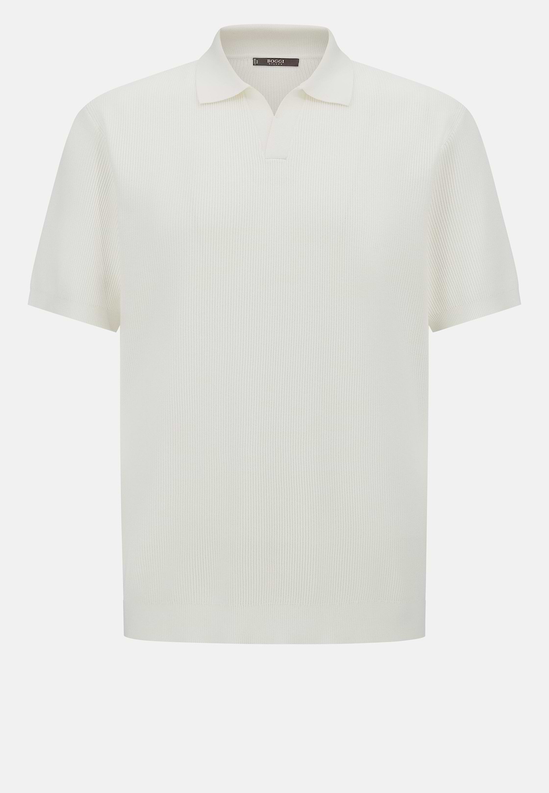 Polo Di Maglia In Cotone Seta, Bianco, hi-res
