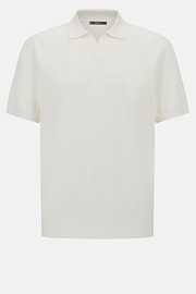 Polo Di Maglia In Cotone Seta, Bianco, hi-res