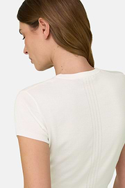 T-Shirt Aus Baumwoll-Seiden-Strick, Weiß, thumb, 4