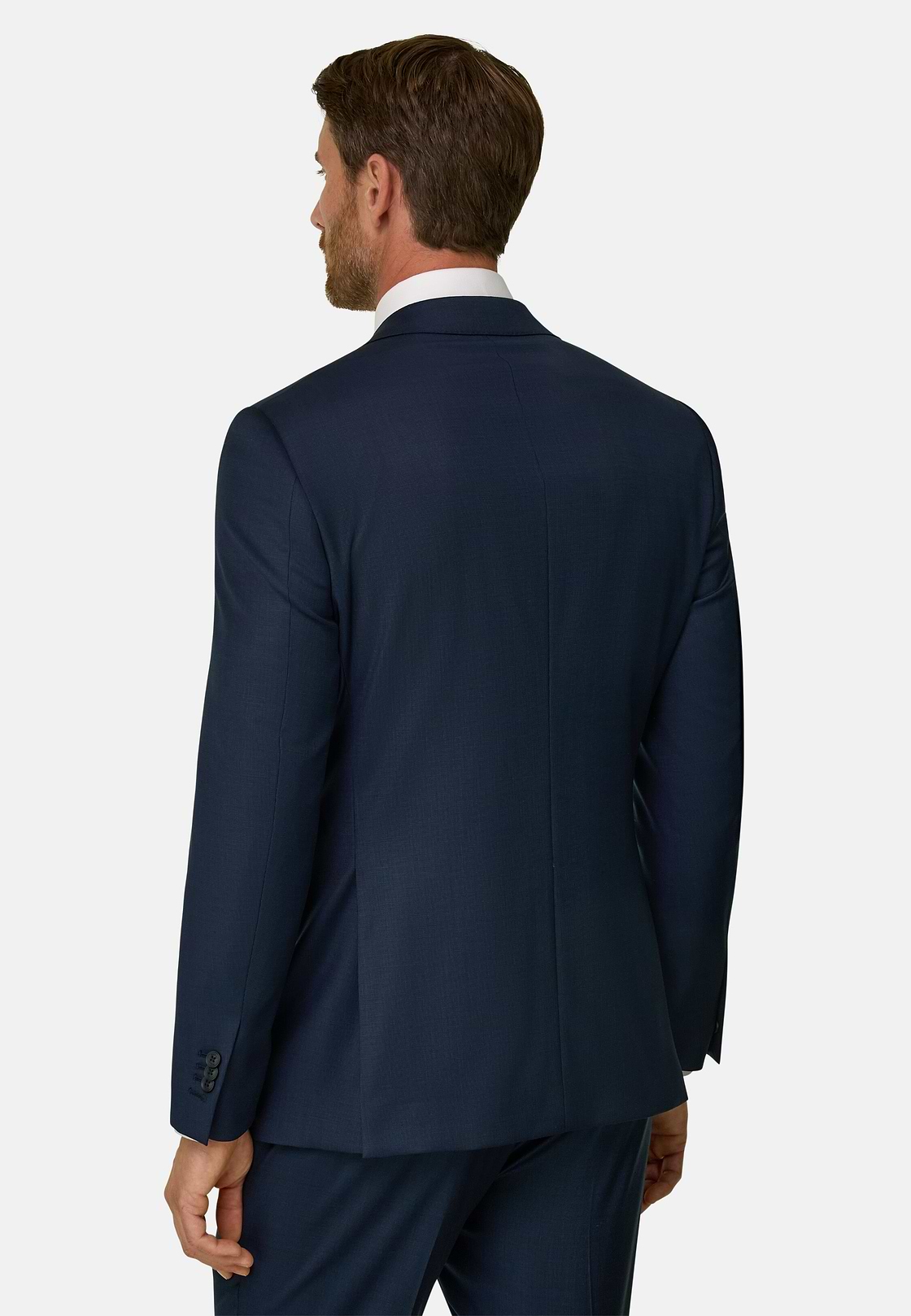 Suit Micro Patterned Stretch Wool, Navy blue, hi-res, 5