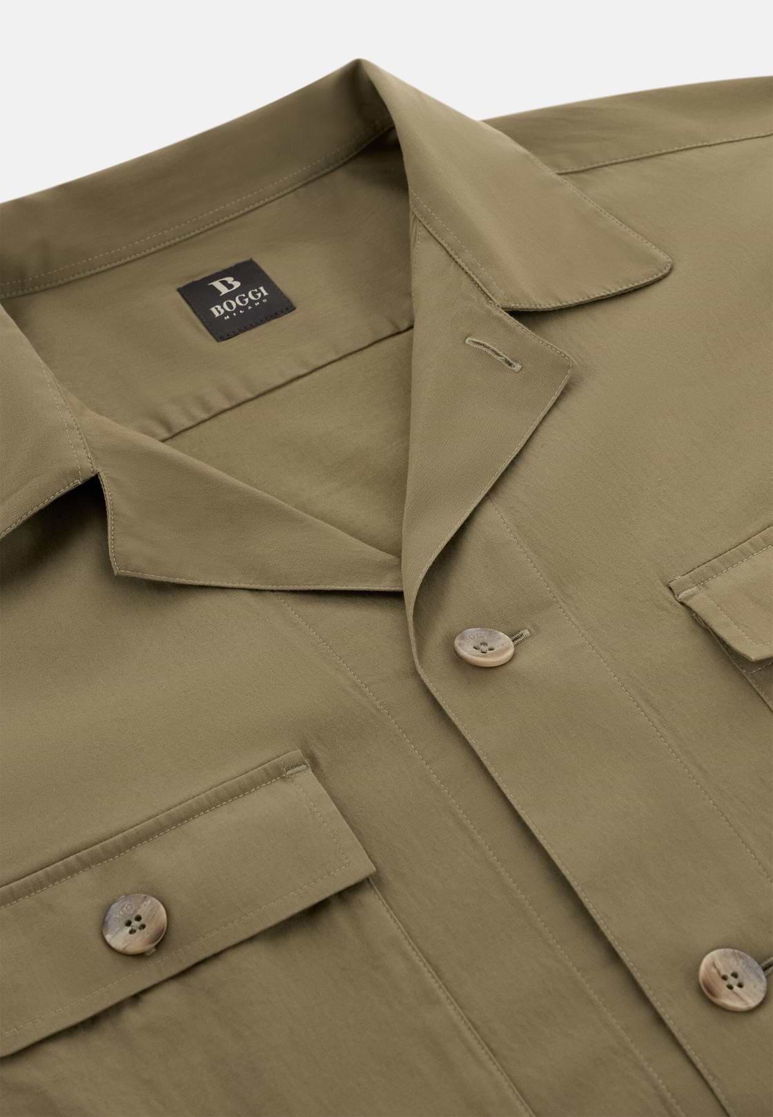 Camicia Over In Cotone Tencel, Beige, hi-res, 5
