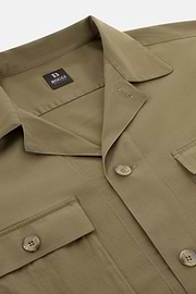 Camicia Over In Cotone Tencel, Beige, thumb, 5