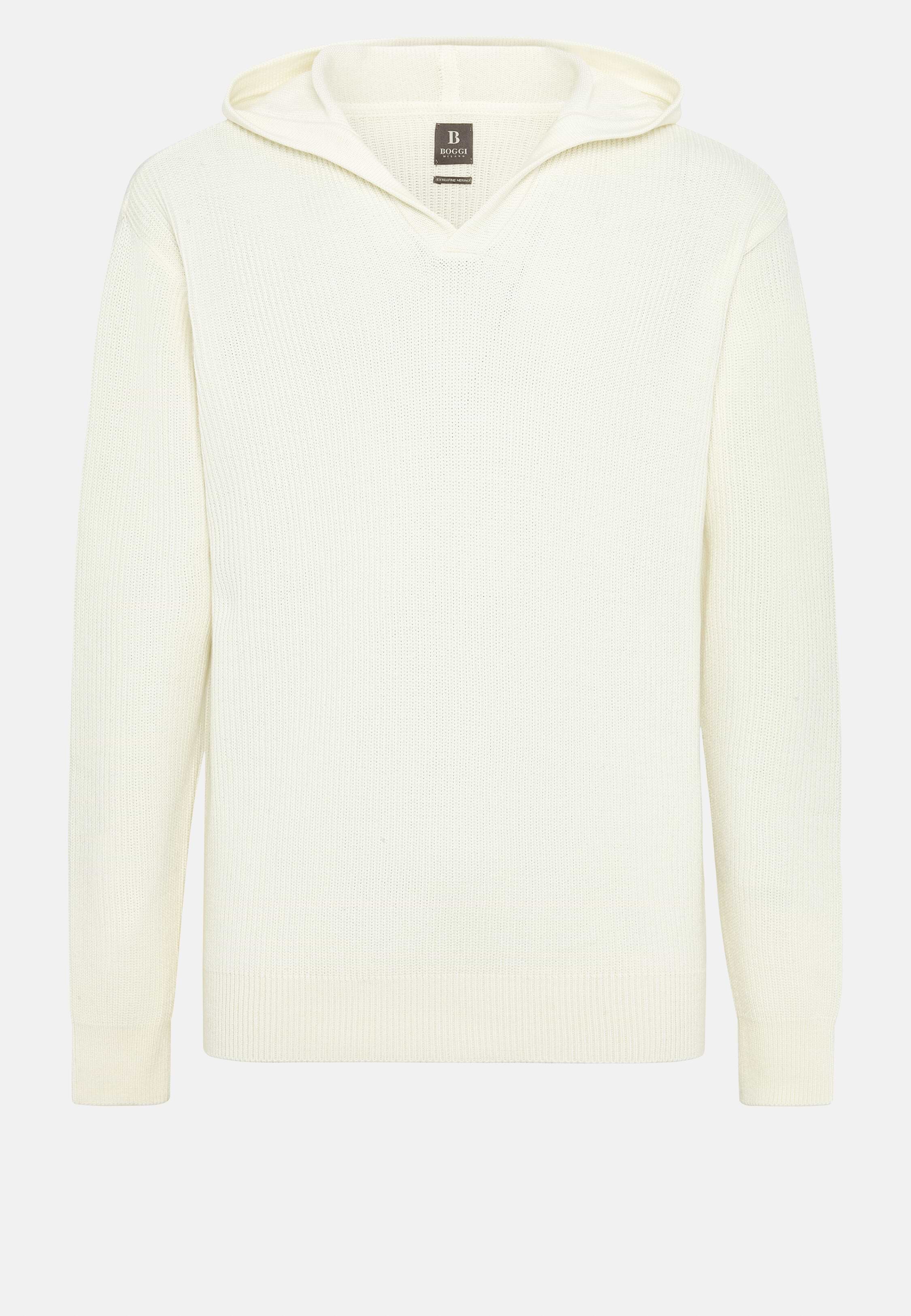 White wool hoodie outlet