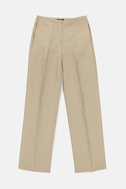 Linen Blend Trousers, Beige, thumb, 1