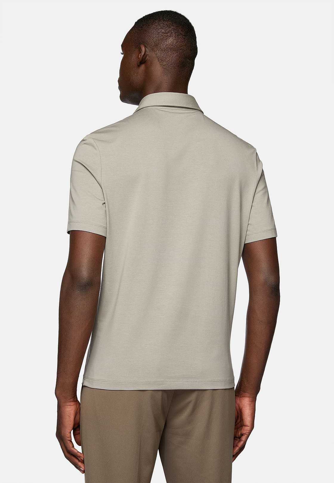 Polo Shirt In Stretch Supima Cotton, Taupe, hi-res