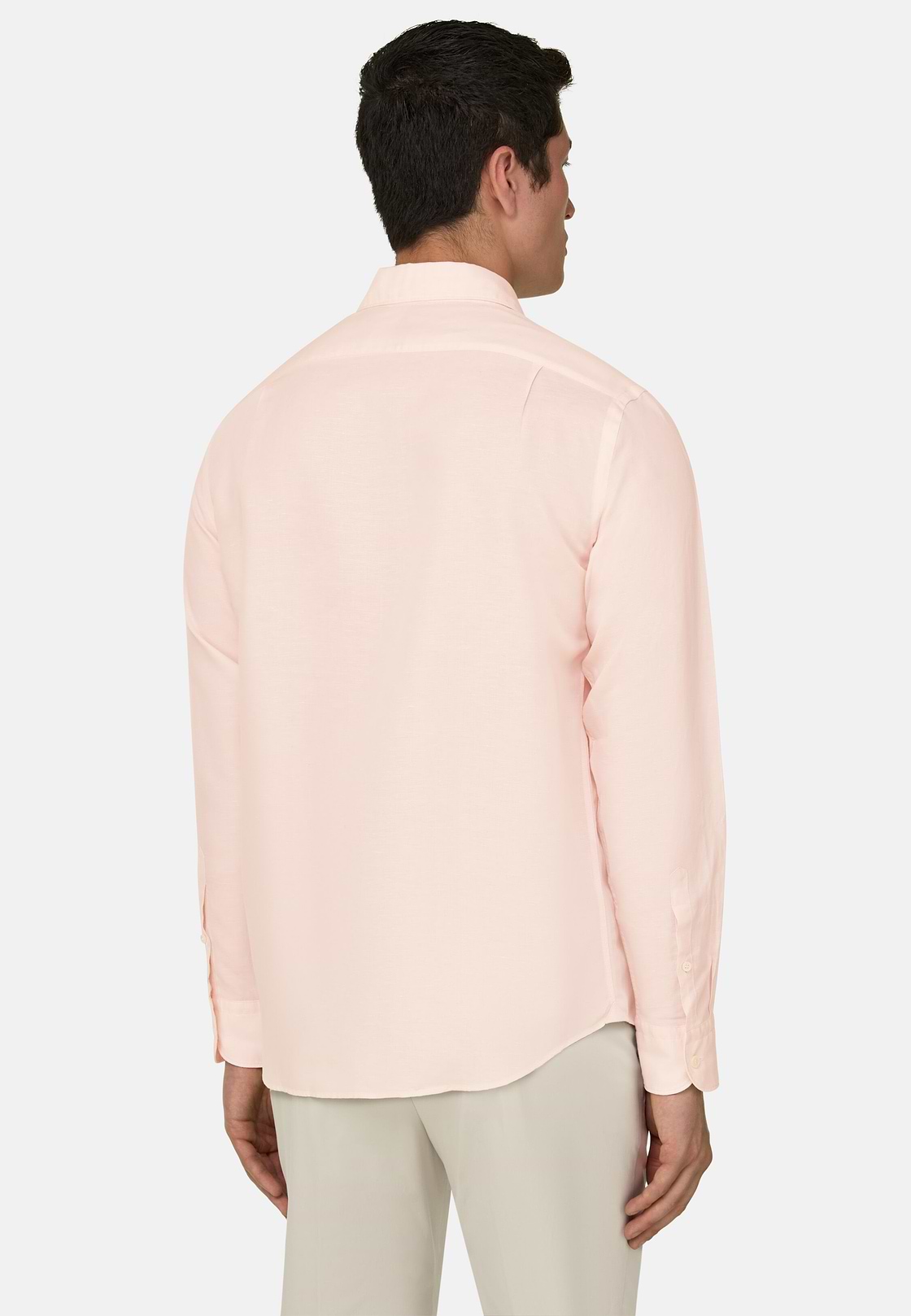 Camicia In Tencel Lino Regular Fit, Rosa, hi-res, 3