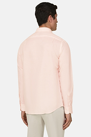 Camicia In Tencel Lino Regular Fit, Rosa, thumb, 3