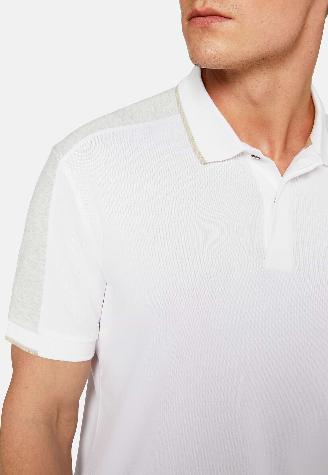 High-Performance Piqué Polo Shirt, White, hi-res