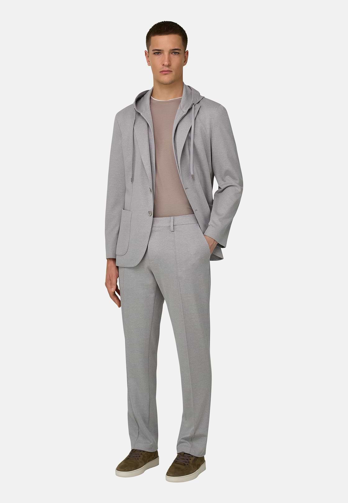 Sweatjacke Madison aus elastischem Baumwollmix, Light grey, hi-res, 2
