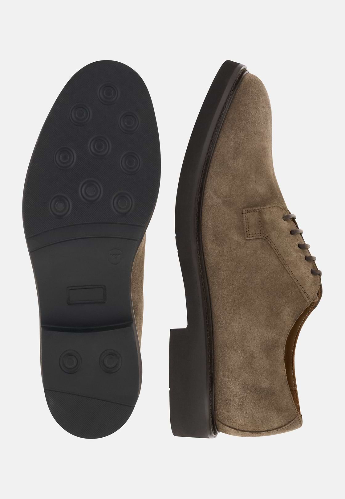 Derby Shoes in Suede Leather, Taupe, hi-res, 4