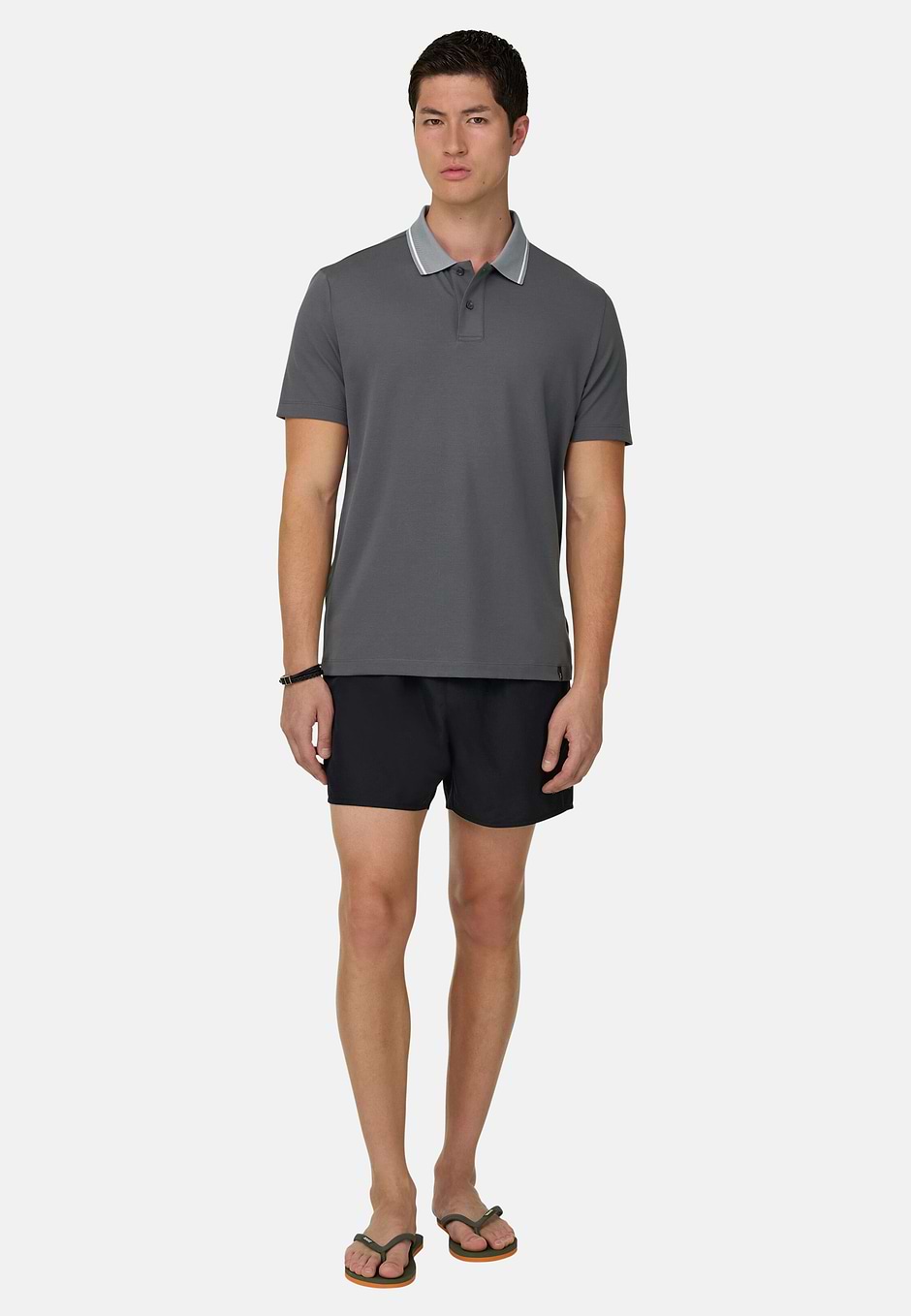 Polo In Piquè Performante con filato S-Cafè®, Grigio scuro, hi-res