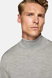 Grauer Rollkragenpullover Aus Merinowolle, Grau, hi-res