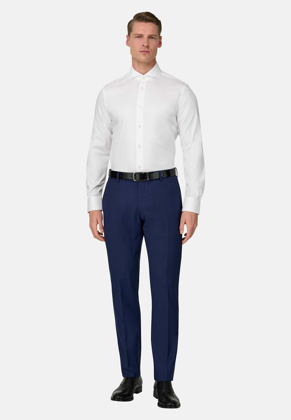 Hemd Aus Elastischer Baumwolle Und Nylon Slim, Weiß, hi-res, 2